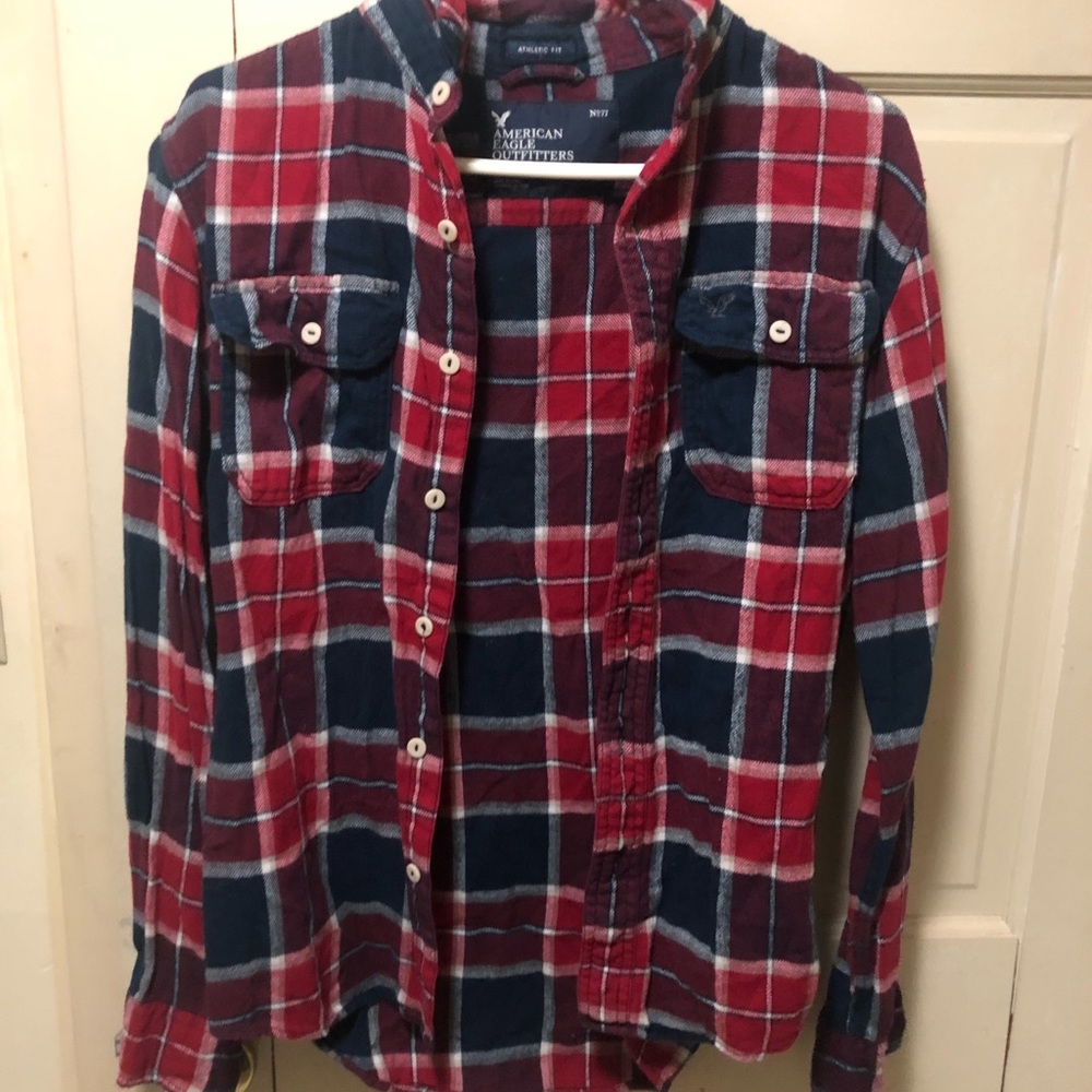 3 for $10 - AE Red, Navy & White Flannel